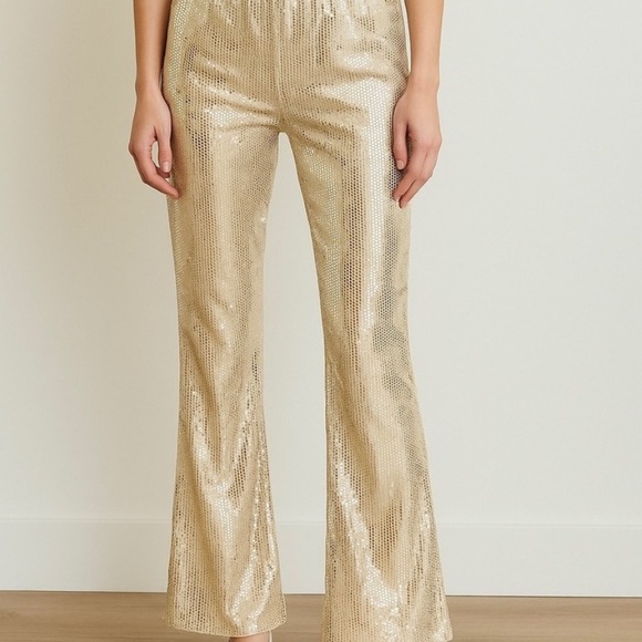 Serra Gold Sequin Wide Leg Pants - Picture 6 of 6